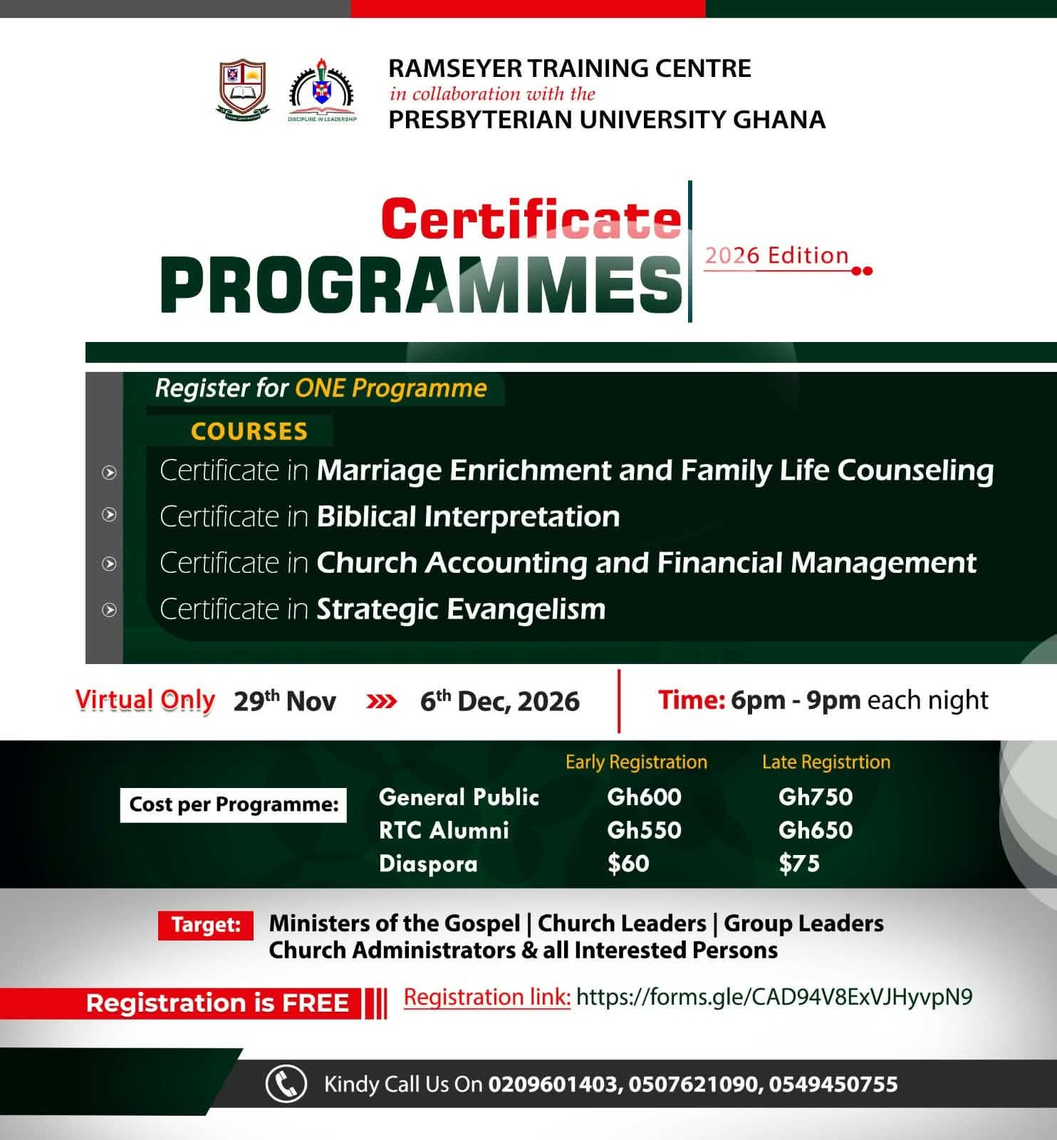 RTC Certificate Programmes 2026 Edition